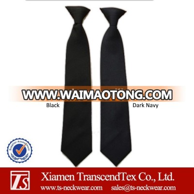 hot sale black color uniform polyester Clip on tie